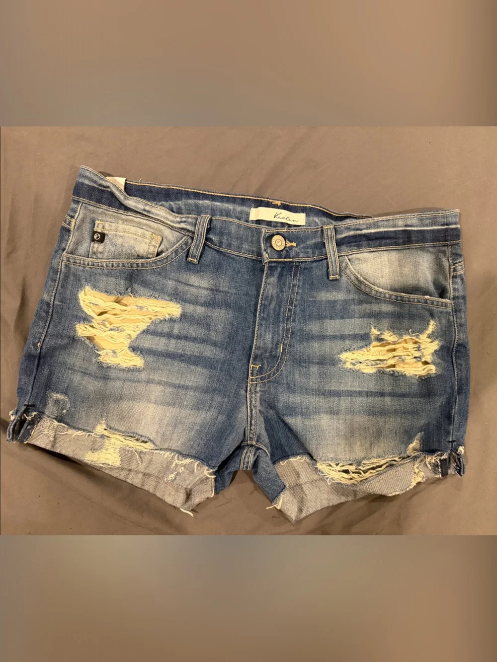 KanCan Distressed Blue Denim Cutoff Shorts